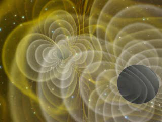Simulation render of radiating wavefronts